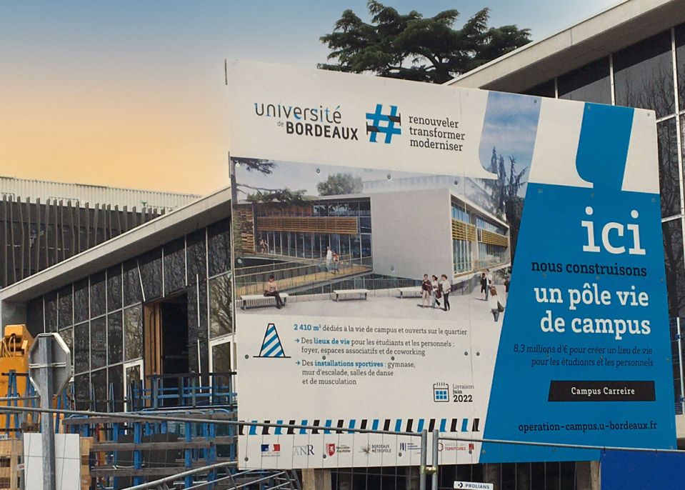  Le projet Opération Campus Bordeaux compte parmi les six premiers dossiers sélectionnés en 2008 © université de Bordeaux
