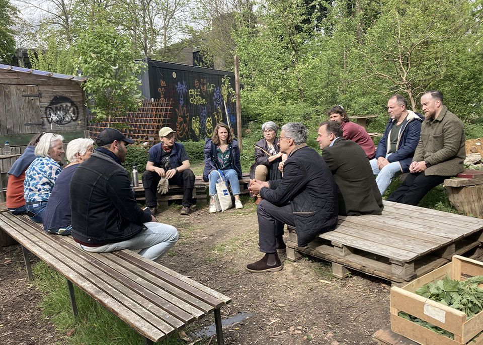 La délégation bordelaise a notamment visité les jardins partagés de l'Université Libre de Belgique et sa cantine solidaire au fonctionnement exemplaire © université de Bordeaux