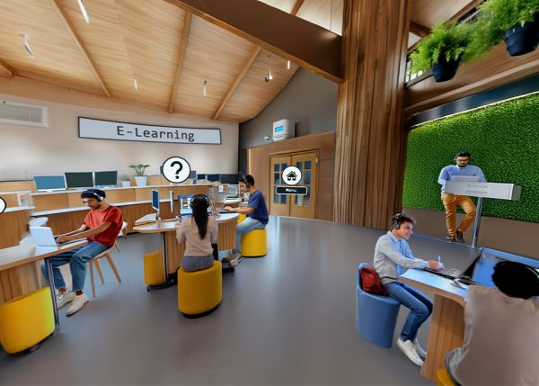 Photo : L'atelier s'appuie sur quatre scénarios imaginés par l'ADEME et les illustre avec des images en réalité virtuelle © université de Bordeaux