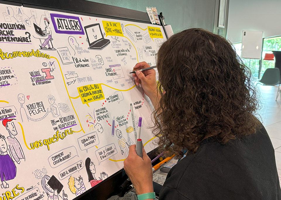 Les deux évènements ont été mis en image par une facilitatrice graphique © université de Bordeaux