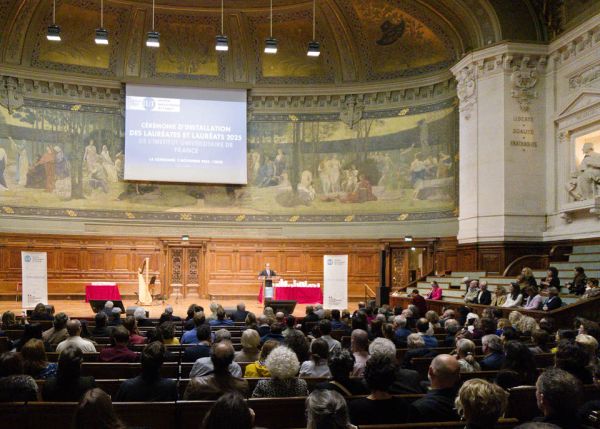 Photo : La cérémonie d'installation de l'IUF s'est déroulée le lundi 3 novembre dans le grand amphithéâtre de la  Sorbonne à Paris © Yannick Boschat / IUF