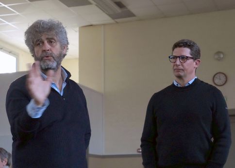 Photo Les professeurs de droit Alexandre Zabalza et Hubert Delzangles © Olivier Got / université de Bordeaux