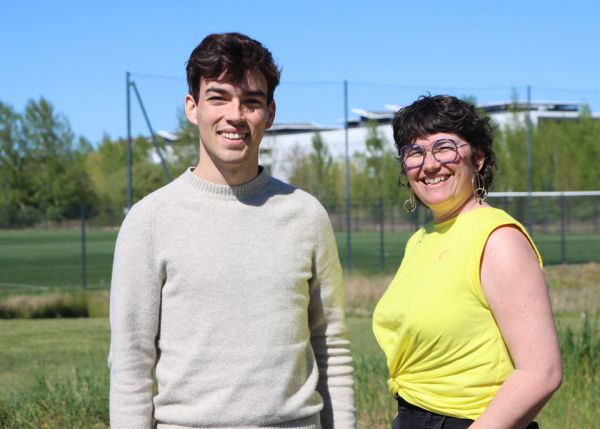 Photo : Romain Legendre et Sophie Dupouy, en charge du projet Feel&Mouv' © université de Bordeaux