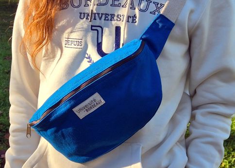 Photo Sac banane en coton GOTS - Hindbag - Coloris : Bleu roi - Fabriqué en Inde - PU TTC : 19,00 €